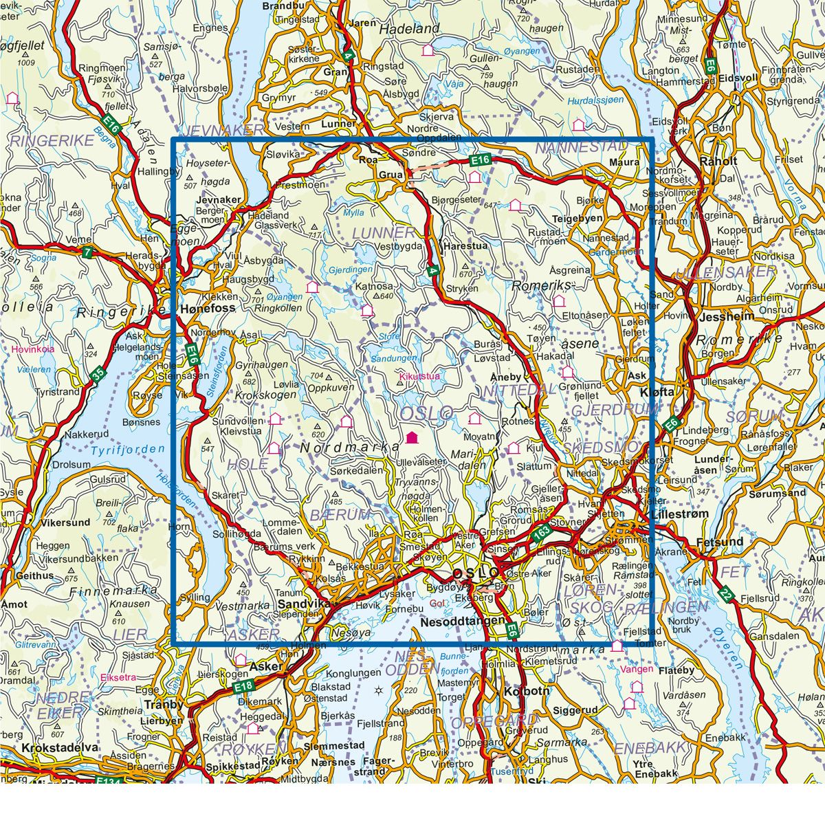 OSLO NORDMARK SOMMER 1:50 000