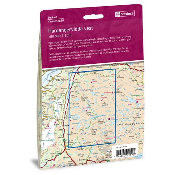 HARDANGERVIDDA VEST 1:50 000