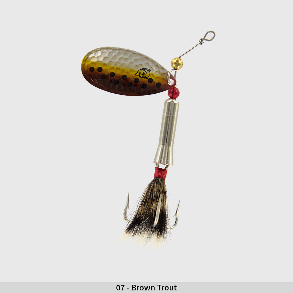 Notangle Spinner, Brown Trout/Brass Back